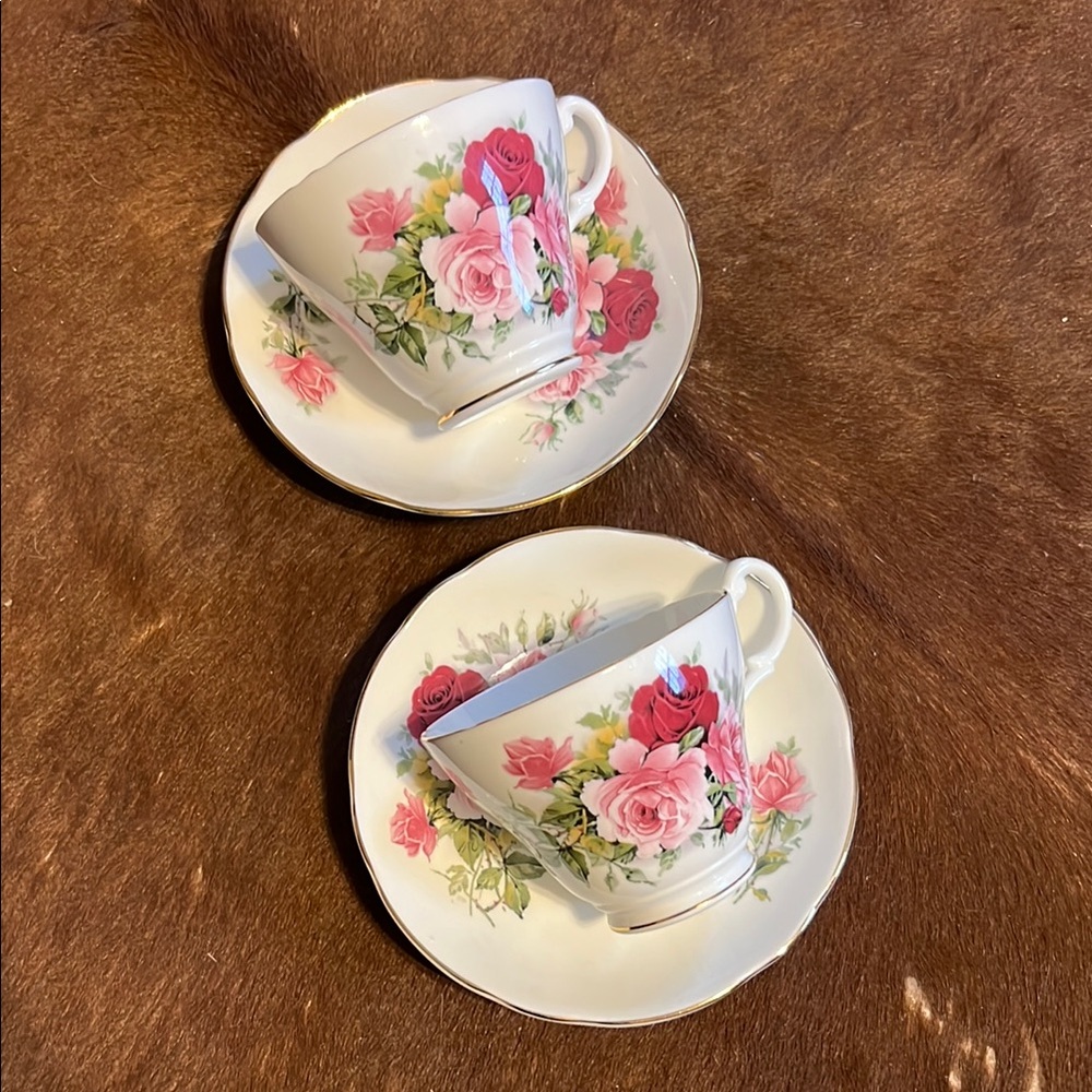 Royal Stuart Fine Bone China Tea Cup & Saucer set of 2- Made in England